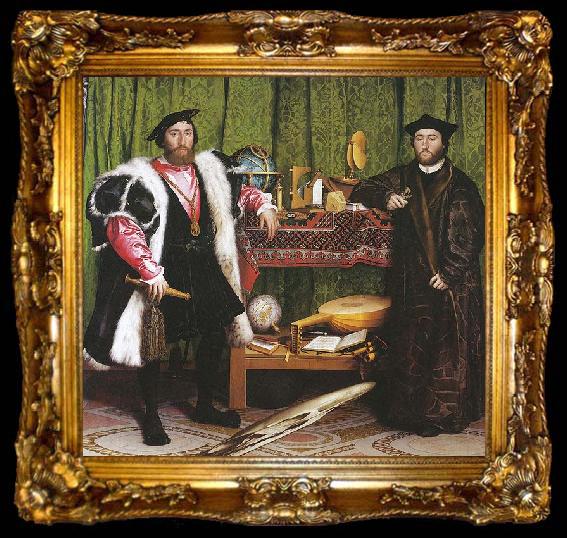 framed  Hans holbein the younger Double Portrait of Jean de Dinteville and Georges de Selve, ta009-2